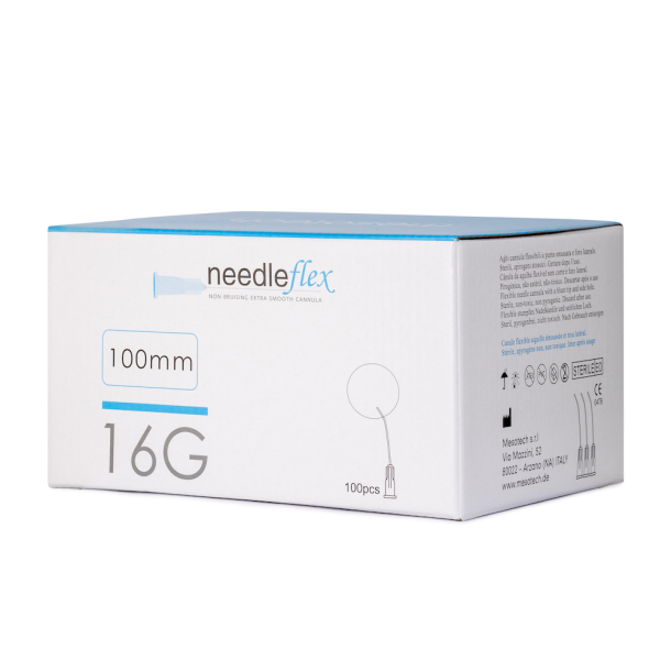 NEEDLEFLEX 16G - (100mm) 100 Flexible needle cannula with blunt tip and side hole